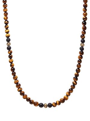 Nialaya Jewelry beaded tiger eye necklace - BROWN