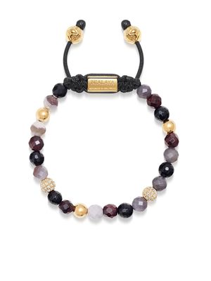 Nialaya Jewelry Botswana agate-garnet beaded bracelet - Gold