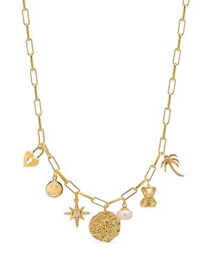Nialaya Jewelry cable-link gold-plated charm necklace