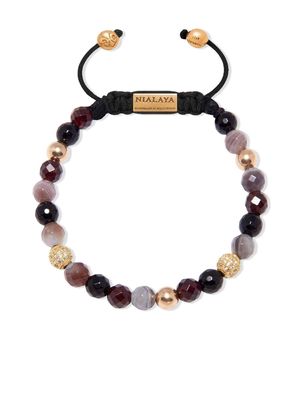 Nialaya Jewelry crystal-embellished beaded bracelet - Black