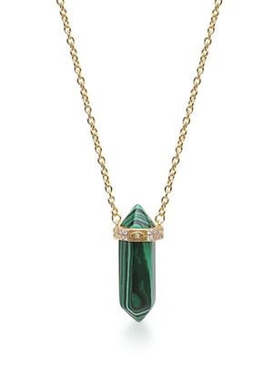 Nialaya Jewelry crystal-pendant chain-link necklace - Green