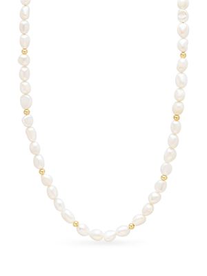Nialaya Jewelry Delicate Baroque pearl necklace - White