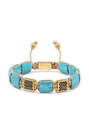 Nialaya Jewelry embellished-charm beaded bracelet - Gold
