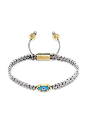 Nialaya Jewelry evil eye-charm braided bracelet - Grey