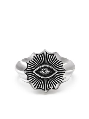 Nialaya Jewelry Evil Eye crystal ring - Silver