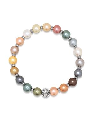 Nialaya Jewelry freshwater pearl polished bracelet - Silver