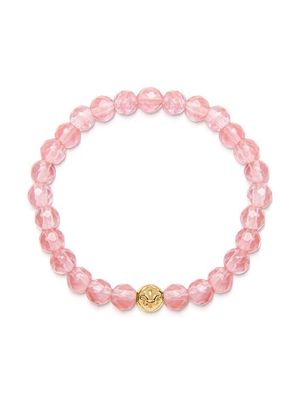 Nialaya Jewelry logo-bead quartz bracelet - Pink