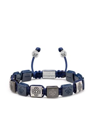 Nialaya Jewelry logo-engraved beaded bracelet - Blue