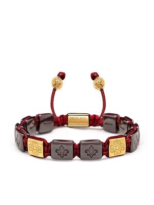 Nialaya Jewelry logo-engraved beaded bracelet - Red/Gold