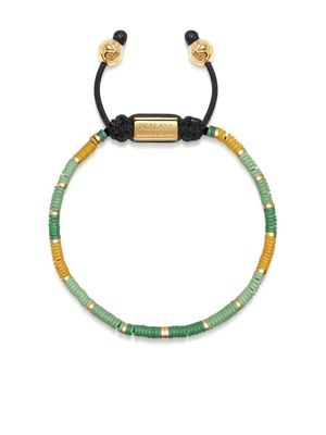 Nialaya Jewelry logo-plaque beaded bracelet - GREEN