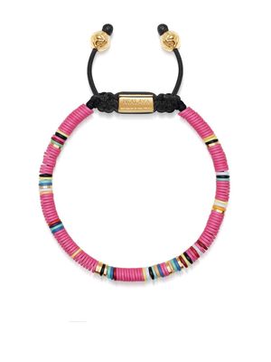 Nialaya Jewelry logo-plaque beaded bracelet - Pink