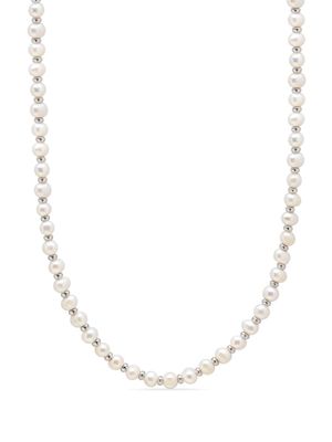 Nialaya Jewelry logo-plaque freshwater pearl necklace - Neutrals