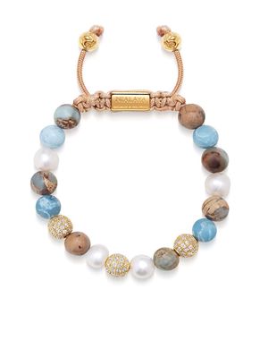 Nialaya Jewelry pearl-larimar-opal beaded bracelet - Blue