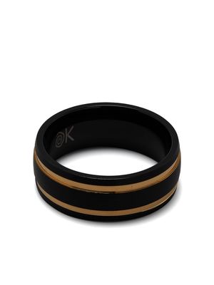 Nialaya Jewelry two-tone wide-band ring - Black