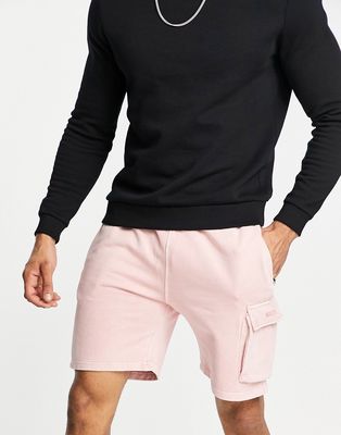 Nicce capstan cargo shorts in washed pink