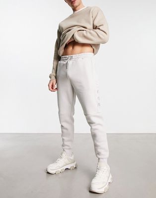 Nicce embroidered logo mercury sweatpants in stone gray