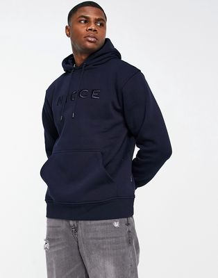 Nicce mercury embroidered logo hoodie in navy-Blue