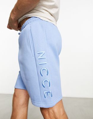 Nicce mercury jersey shorts in light blue