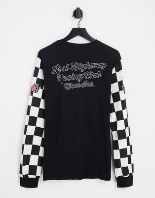 Nicce motorsport racing backprint long sleeve top in black