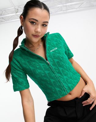 Nicce rue terry top in green