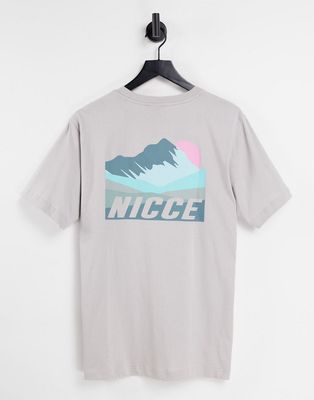 Nicce valley backprint t-shirt in gray-White