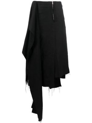 Niccolò Pasqualetti asymmetric high-waist skirt - Black