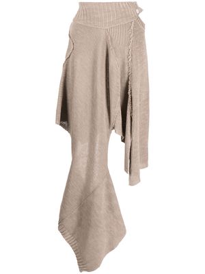 Niccolò Pasqualetti asymmetric knitted skirt - Brown