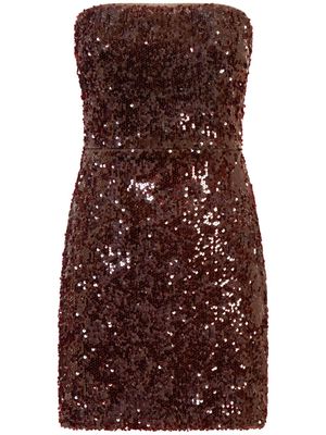 Nicholas Amaya sequinned minidress - Brown