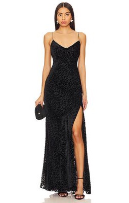 NICHOLAS Ariel Asym Cowl Gown in Black