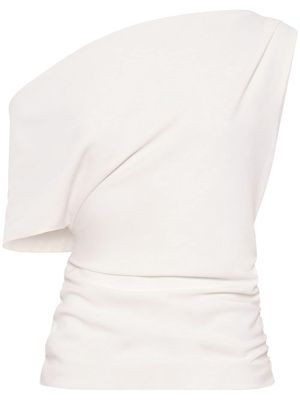 Nicholas Arlina ruched one-shoulder top - White