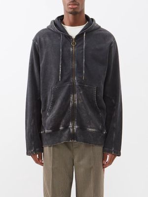 Nicholas Daley - Double-dyed Cotton-jersey Hooded Sweatshirt - Mens - Black Grey