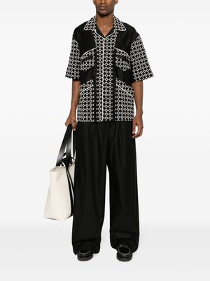 Nicholas Daley geometric-pattern print cotton-blend shirt - Black