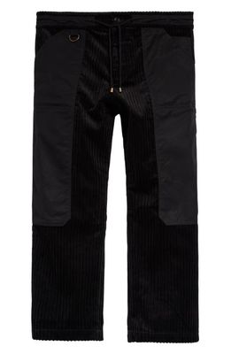 Nicholas Daley Men's Corduroy Drawstring Trousers in Black
