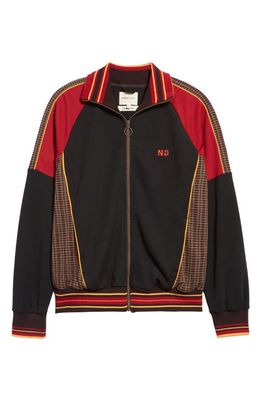 Nicholas Daley Men's Track Jacket in Dark Chocolate/Red Jacquard