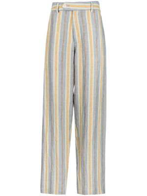 Nicholas Daley striped linen trousers - Blue