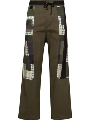 Nicholas Daley x Browns Focus patchwork straight trousers - Green