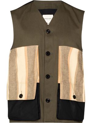 Nicholas Daley x Browns patchwork-embellished gilet - Green