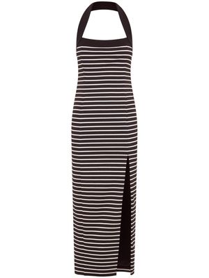 Nicholas Jane striped halterneck dress - Black