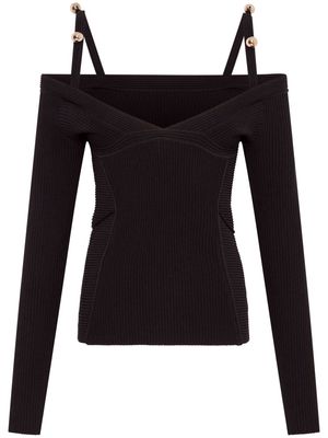 Nicholas Leah cold-shoulder knitted top - Black