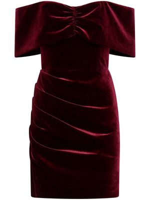 Nicholas Maria draped velvet minidress - Red