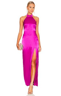 NICHOLAS Ramina Halter Neck Gown in Fuschia