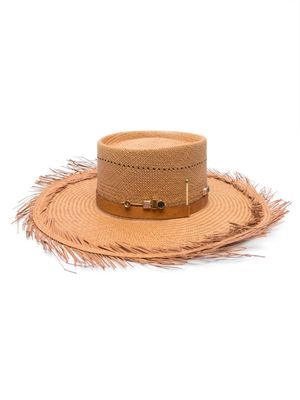Nick Fouquet Calado woven boater hat - Brown