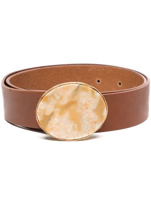 Nick Fouquet crystal-buckle leather belt - Brown