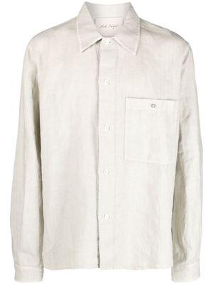 Nick Fouquet decorative-stitching linen shirt - Neutrals