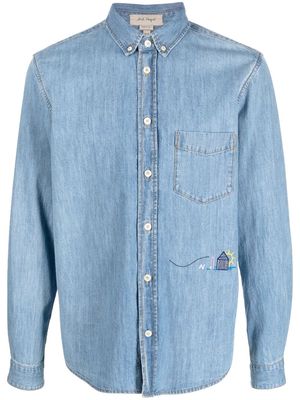 Nick Fouquet embroidered-detail denim shirt - Blue