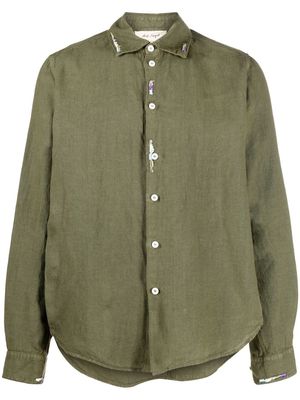 Nick Fouquet embroidered-detail linen shirt - Green