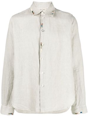 Nick Fouquet embroidered-detail linen shirt - Neutrals
