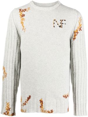 Nick Fouquet embroidered-logo jumper - Grey