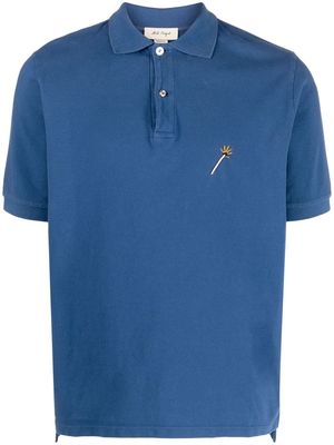 Nick Fouquet embroidered match-stick polo shirt - Blue