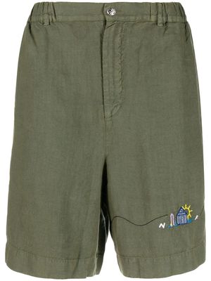 Nick Fouquet motif-embroidered bermuda shorts - Green